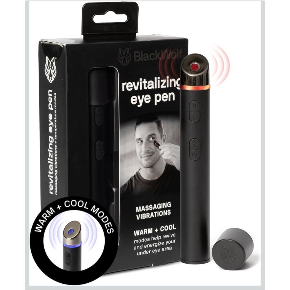 Black Wolf Revitalizing Eye Pen Vibration Massaging Tool  NEW